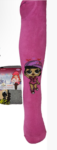 Колготи дитячі "LOL"для дівчаток, махрові, хлопок золото 92-164см. №RD A836