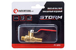 Кран кульовий повітряний Intertool 1/4" Н x 12 мм (PT-1892)