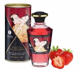 Розігріваючу масажне масло Shunga APHRODISIAC WARMING OIL - Sparkling Strawberry Wine (100 мл)