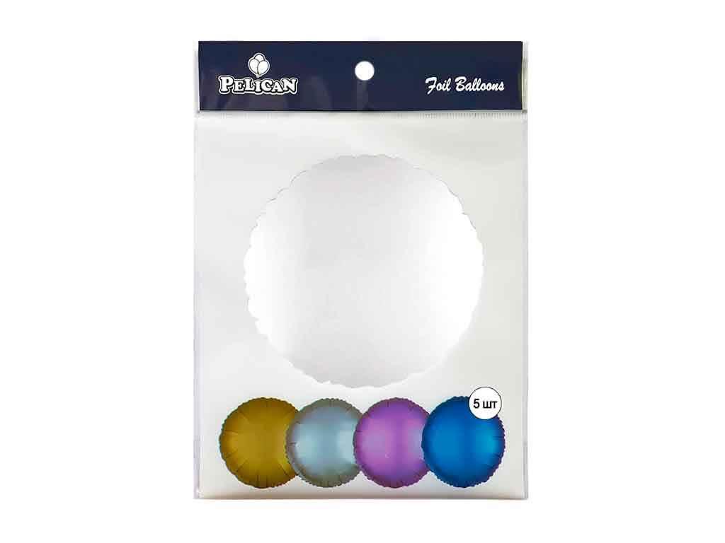 Кулька фольгована 18 ТАБЛЕТКА САТИН СЕРЕБРО 45см. (5шт/уп) 833332 ТМ PELICAN, фото 1
