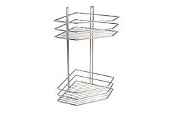 Полиця для ванної FZB 200 x 340 мм кутова подвійна нержавейка (9A130)