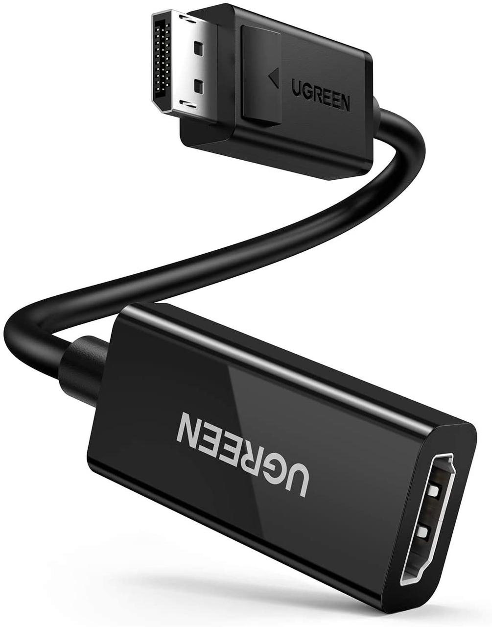 Конвертер Ugreen DisplayPort to HDMI 4K 60Hz 25 см Black (MM137), фото 1