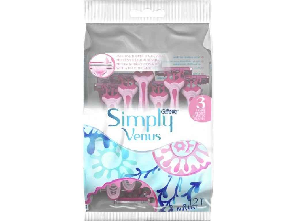 Одноразові бритви 12шт SIMPLY VENUS 3 ТМ Venus, фото 1
