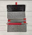 Швабра з відром з автоматичним віджимом (2 змін. насадки) Чорний з червоним Flat Mop, Швабра для миття підлоги, фото 7