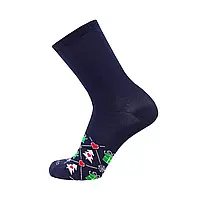 Шкарпетки р.25-27(39-42) чоловічі арт.2151-1 бавовняні зимові темно-сині з новорічним малюнком високі DUNA