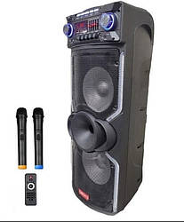 Портативна акустика з двома мікрофонами Sky Sound SS-1010C Колонка Караоке Bluetooth+SD+USB+FM