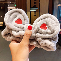 Жіноча пов'язка на голову Fashion RT24. Косметична пов'язка для фіксації волосся Сіра