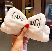 Жіноча пов'язка на голову Fashion RT26. Косметична пов'язка для фіксації волосся Біла