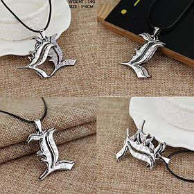 Кулон емблема Ел Зошит смерті на шнурку, подвійний ,Кулон у вигляді літери "L" з аніме Зошит Смерті (Death Note)