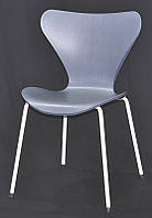 Стул Max (Макс) Metal-2-WT синий 57 на белых ногах штабелируемый, дизайн Arne Jacobsen Series 7 chair