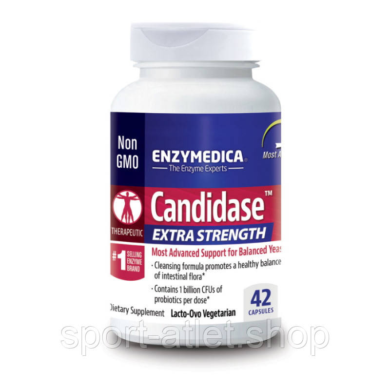 Натуральна добавка Enzymedica Candidase Extra Strength, 42 капсул, фото 1