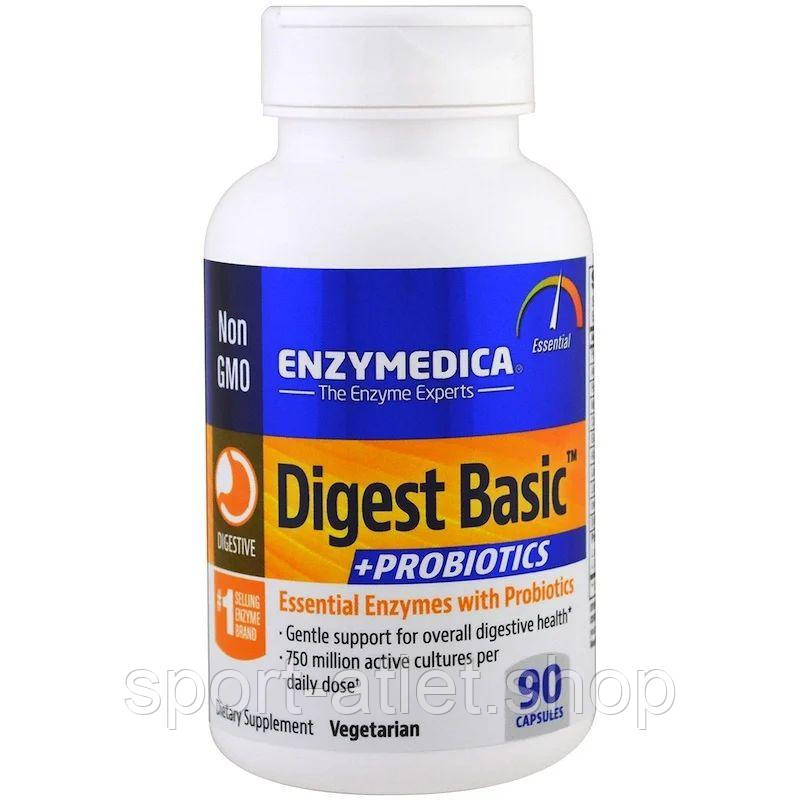 Натуральна добавка Enzymedica Digest Basic + Probiotics, 90 капсул