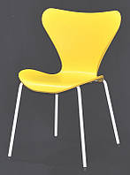 Стул Max (Макс) Metal-2 WT желтый 12 на белых ногах штабелируемый, дизайн Arne Jacobsen Series 7