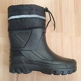 Чоловічі гумові (піна) зимові утеплені напів чоботи. Чорні теплі черевики Payas