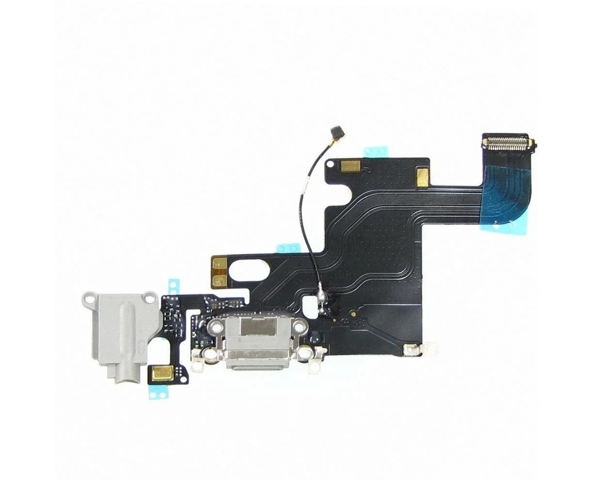 Шлейф для Apple iPhone 6 з роз'ємом зарядки, коннектором навушників і мікрофон (Сірий), фото 1