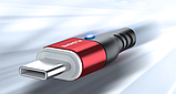 FLOVEME Магнітний кабель usb type-C швидке заряджання 3 А 2 метри Колір Червоний, фото 4