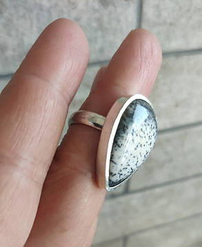 Серебряное кольцо с дендроопалом 17 р, фото 2