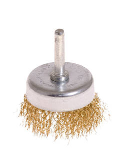 Щітка торцева MASTERTOOL з латунированной рифленого дроту 50 мм зі стрижнем 1/4" 19-7405