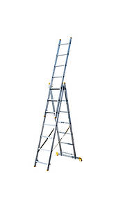 Драбина алюмінієва MASTERTOOL 3-секційна 3х7 ступенів 79-1307