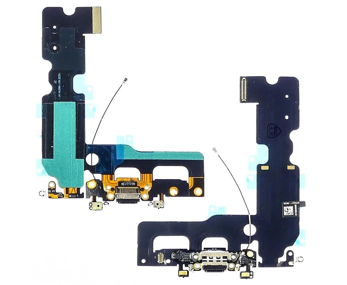 Шлейф для Apple iPhone 7 Plus з роз'ємом живлення та мікрофоном (Чорний), фото 1