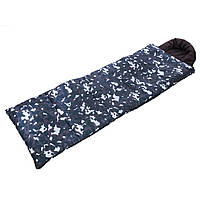 Спальный мешок одеяло с капюшоном камуфляж UR SY-4798 (320г на м2, р-р 190+30х75см, от +5 до-17)