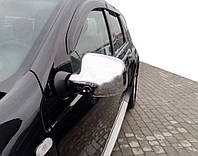 Накладки на зеркала (2 шт) V-2 Carmos - Хромированный пластик для Renault Sandero 2007-2013 гг