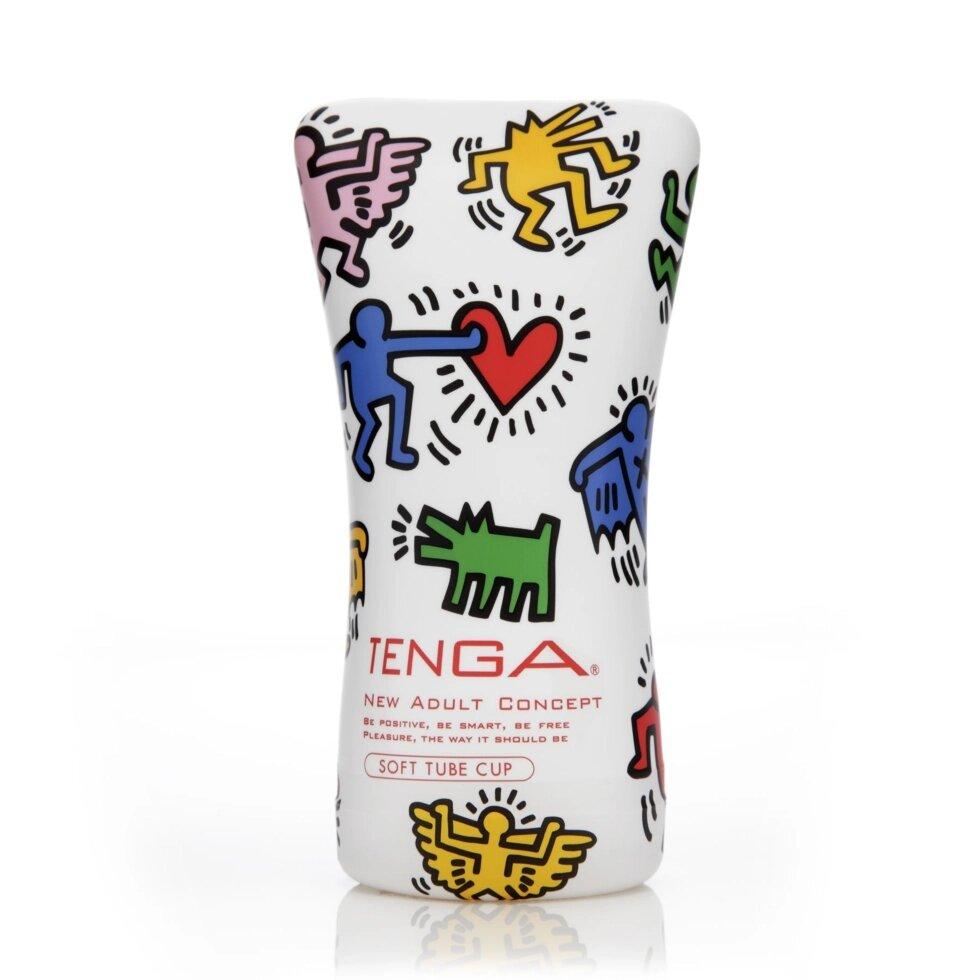 Мастурбатор Tenga Keith Haring Soft Case Cup (м'яка панель) стиснута