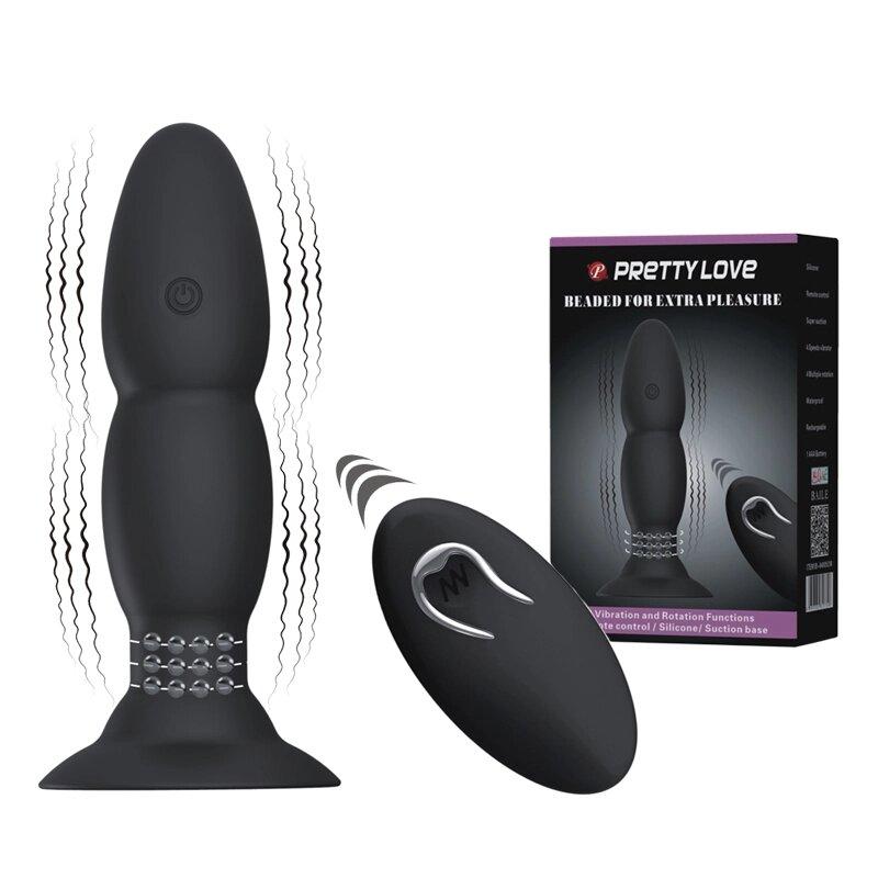 Анальний стимулятор з вібрацією та обертанням BI-040052W, фото 1