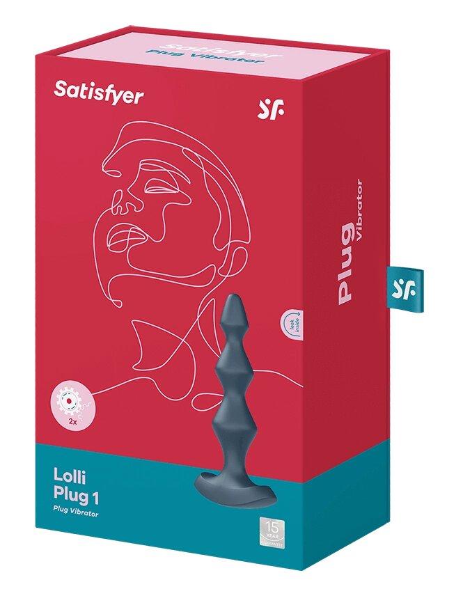 Анальний вібростимулятор satispyer lolli-plug 2 antracite, 4003269