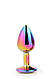 DT21781 Rainbow Anal Plug Greming Love Multiburour Plug Small, фото 4