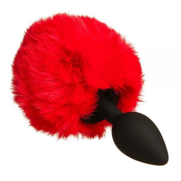 820179 Анальний пробний пробка з силіконом Pompon Bunny, Red S