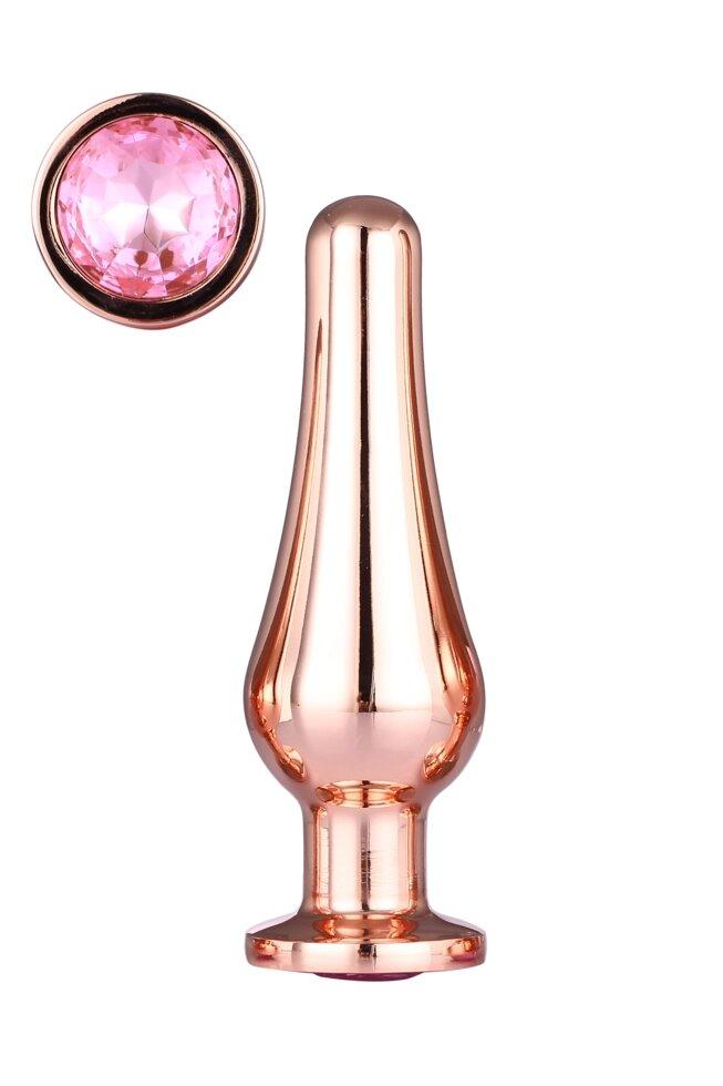 DT21827 Анальная пробка конической формы Dream Toys GLEAMING LOVE ROSE GOLD PLEASURE PLUG M, фото 1