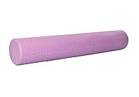 Массажный ролик для йоги, пилатеса, фитнеса Amber фиолетовый 90x15 см