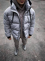 Очень теплая куртка серая зимняя мужская до -25 С