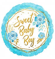 Шар c гелием с рисунком на выписку из роддома " Sweet Baby Boy" 18" США Anagram