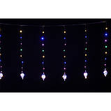 Xmas гірлянда-штора бахрома 150M-5, 3 м Різнобарвна, фото 4