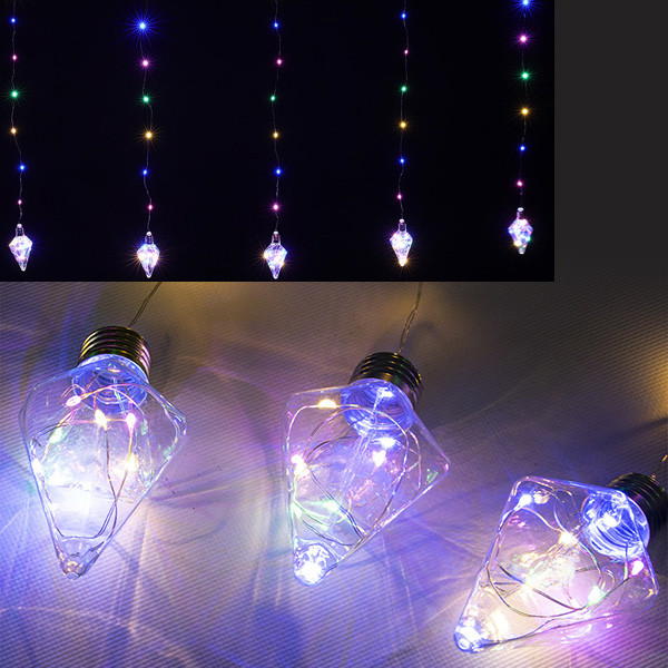 Xmas гірлянда-штора бахрома 150M-5, 3 м Різнобарвна, фото 1