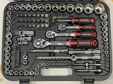 Набор инструментов 1/2" & 3/8" & 1/4", 171ед.  Cr-V STORM INTERTOOL ET-8171., фото 3