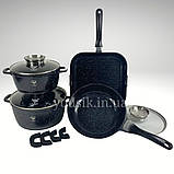Набір посуду та сковорідка з гранітним покриттям Top Kitchen 00031, набір каструль з антипригарним покриттям, фото 5