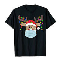 Футболка з новорічним принтом "Олень у масці" Push IT