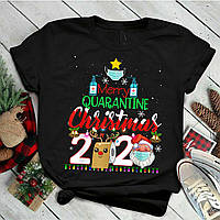 Футболка з новорічним принтом "Merry quarantine christmas 2020" Push IT