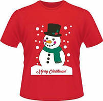 Футболка з новорічним принтом "Сніговик: Merry christmas" Push IT