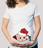 Футболка для беременной с принтом "Малыш в новогодней шапке" Push IT