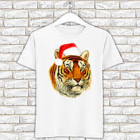 Футболка з новорічним принтом "Тигр у новорічному капелюсі" Push IT