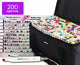 Набір скетч маркерів Touch Smooth 200 шт, двосторонні спиртові фломастери для малювання та скетчингу, фото 2