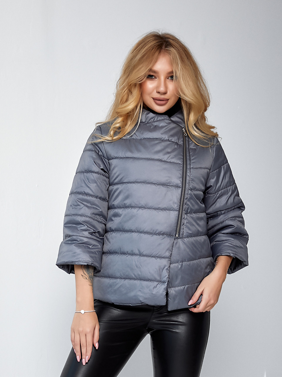 Куртка жилетка з укороченим рукавом, арт. М524 сірий