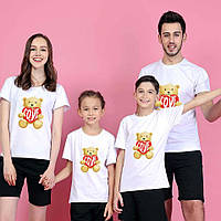Футболки Фемілі Лук Family Look для всієї родини "Ведмедик з серцем" Push IT