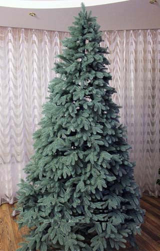 Штучна новорічна лита ялинка Еліт (висота-2.80 м) Блакитна, фото 1