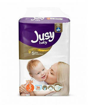 Дитячі підгузники "Jusy midi" 3 (4-9 кг)