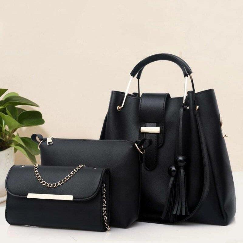 Уцінка! Набір з 3 сумок з шкірозамінника УAL3514-10-4, фото 1